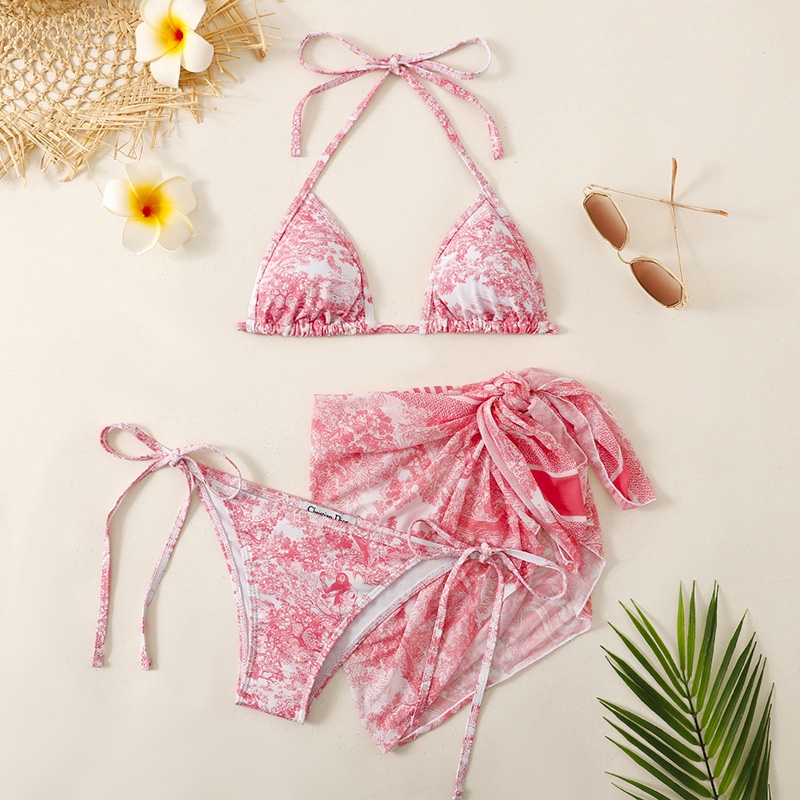 DUNEA Bộ đồ bơi bikini rút dây họa tiết loang mực thời trang dành cho nữ