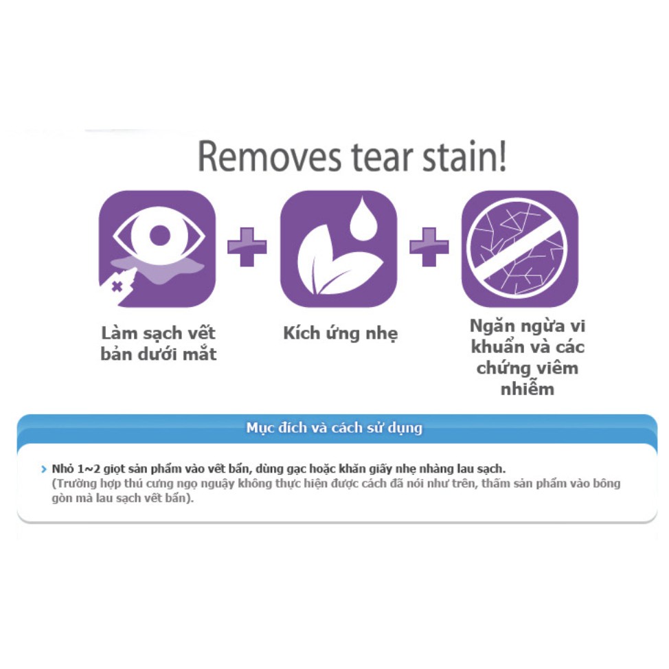 Lau rửa mắt vết ố bẩn cho chó mèo Forcans 100ml, làm sạch nước mắt bụi bẩn cún mèo Con Mèo Xiêm