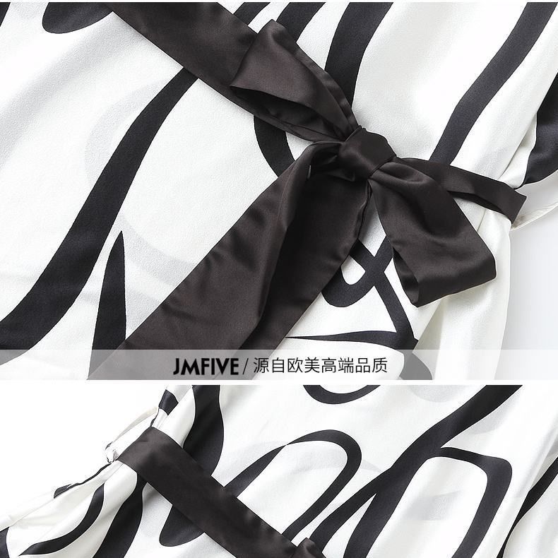 2020 new silk print dress women summer temperament round neck loose and thin mother's medium length A-line skirt | BigBuy360 - bigbuy360.vn