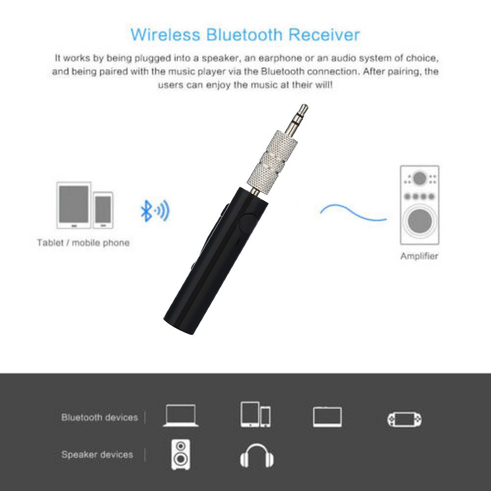 Bộ phụ kiện xe hơi mini Bluetooth không dây rảnh tay Jack cắm âm thanh AUX 3,5mm Bộ chuyển đổi âm thanh - 16th
