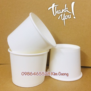 100 cốc giấy/ tô giấy đựng kem / sữa chua 350ml