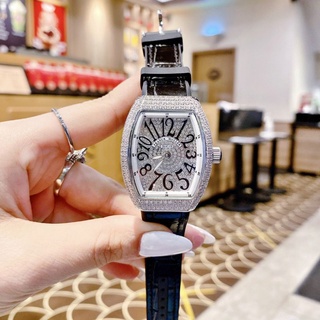 Đồng hồ nữ dây da Franck muller FM5855 mặt trắng fullbox,chống nước,vỏ thép không gỉ,đồng hồ nữ cao cấp