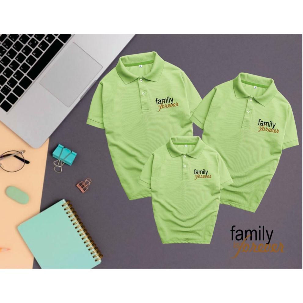 Áo Thun Nam Nữ Gia Đình POLO Có Cổ Chất  Poly Thái 4 Chiều Đủ Size Cho Thành Viên Gia Đình Từ 8 -100kg-FAMILY IS FOREVER