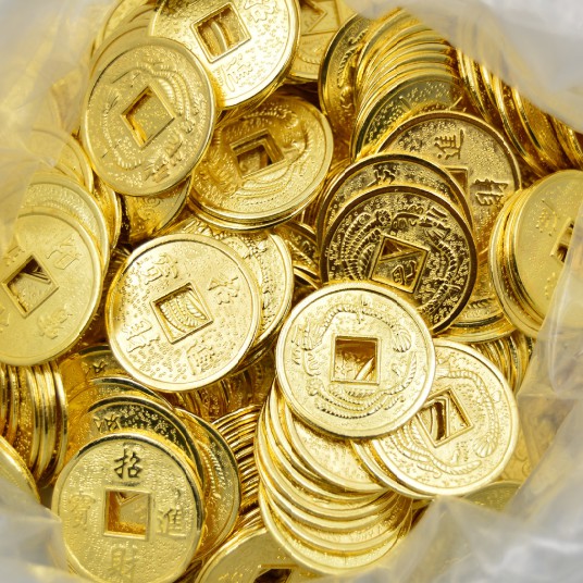 Đồng xu vàng/ kẽm 2.35cm(combo từ 10 xu) - chiêu tài lộc, trang trí.