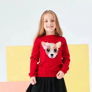 Áo len mèo đính nơ hồng bé gái h&m