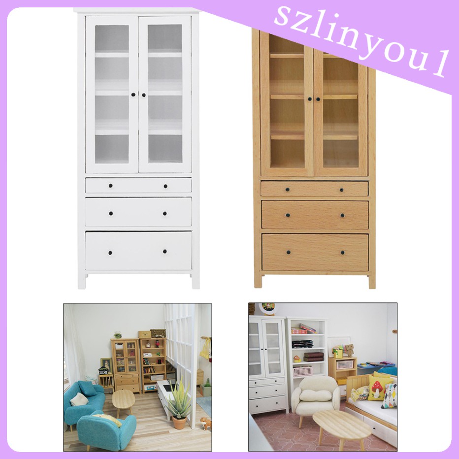 Mô Hình Tủ Thủy Tinh Mini Tỷ Lệ 1 / 10 Trang Trí Nhà Búp Bê
