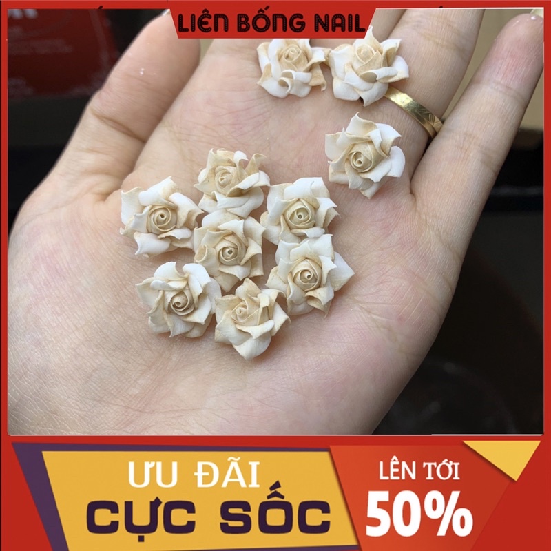 Hoa hồng - có video - hoa bột nail - hoa nail - hoa móng