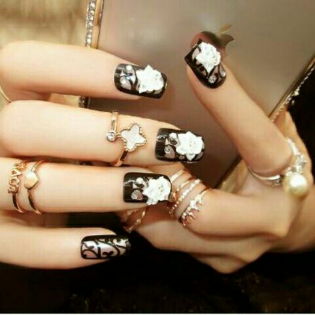 Bộ 24 móng tay giả đủ mẫu ib shop chọn mẫu
