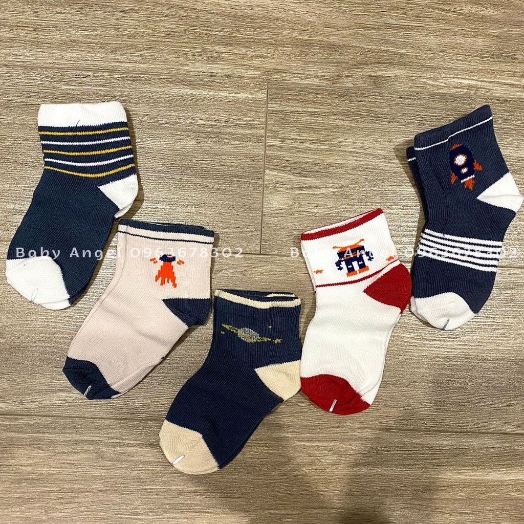 [𝑮𝑰𝑨́ 𝑯𝑼̉𝒀 𝑫𝑰𝑬̣̂𝑻] Set 5 đôi tất dày cho bé, họa tiết dễ thương 0-1,5t 1,5-3t