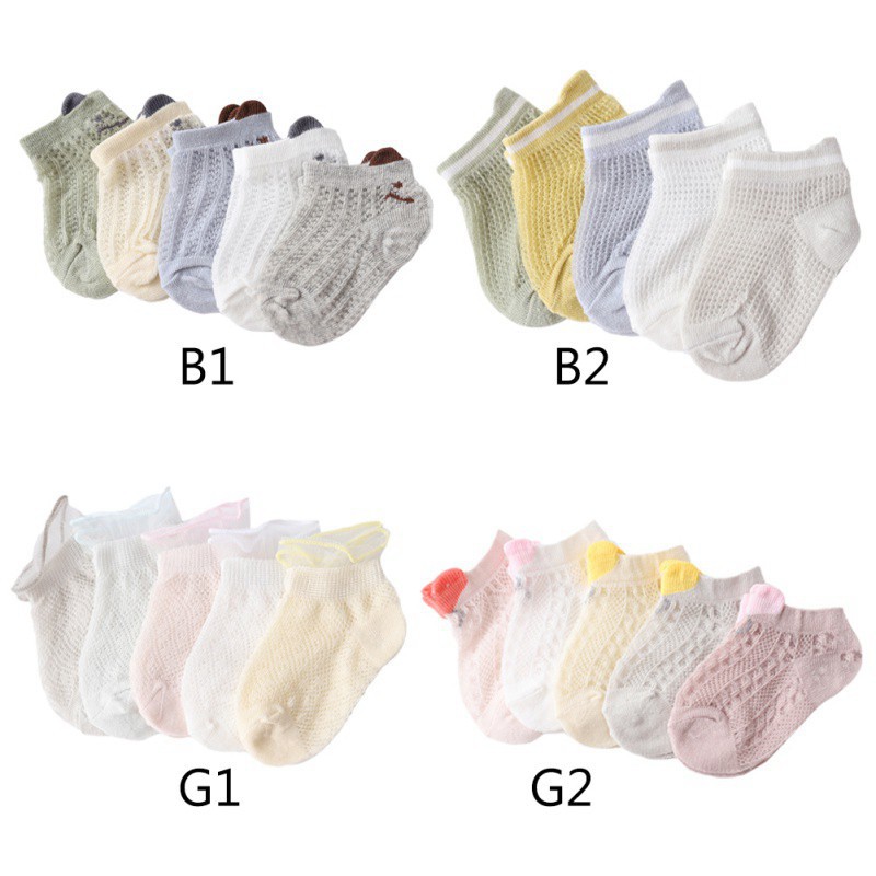 Set 5 Đôi Tất Lưới Dễ Thương Cho Bé