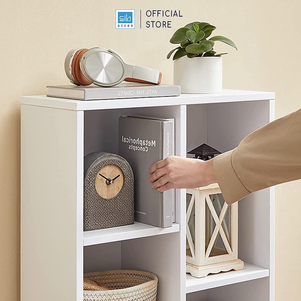Kệ Sách Gỗ 5 Ngăn Có Hậu SIB Decor Kích Thước 80 x 50 x 24cm