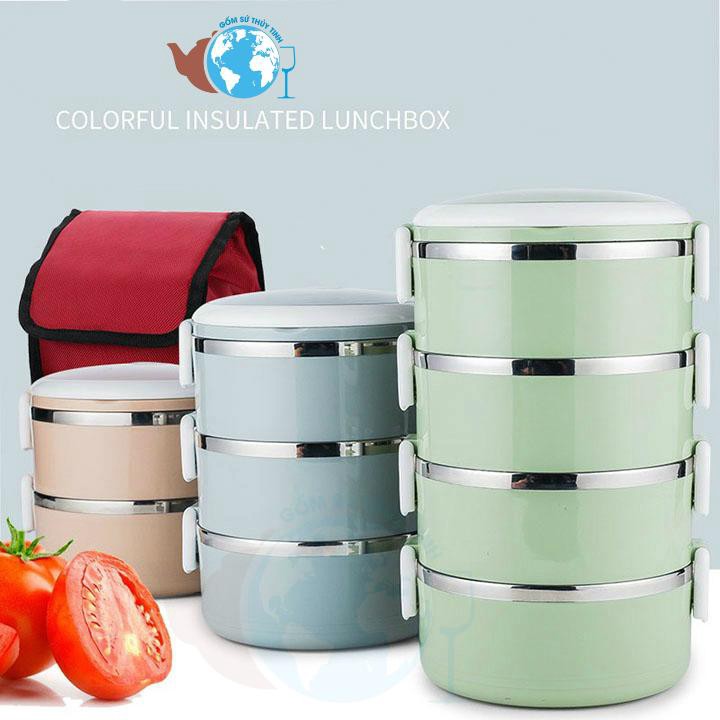 Hộp cơm văn phòng giữ nhiệt 3 ngăn 2.1 lít