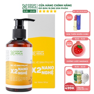 Dung dịch vệ sinh phụ nữ Giảm Ngứa Gel X2 Nano Nghệ Cỏ Cây Hoa Lá 150 ml