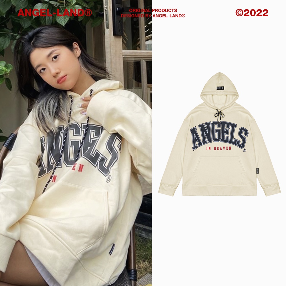 Áo Khoác Hoodie AngelLand ANGELS IN HEAVEN Màu KEM Chính hãng Nỉ Bông [AIC]