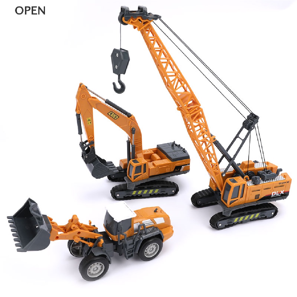 Op Đồ Chơi Mô Hình Cần Cẩu, Forklift, Máy Xúc Hợp Kim Xe Công Trường Cổ Điển my