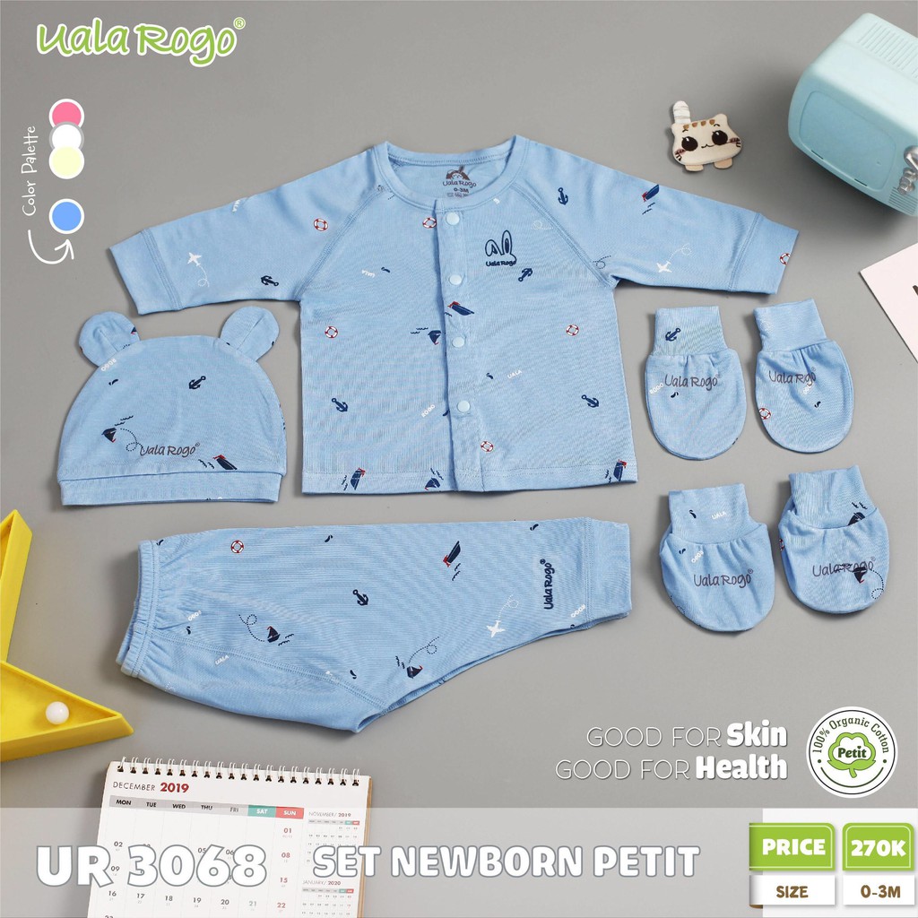 ⚡BIG SALE⚡Combo đồ sơ sinh cho bé Uala Rogo 3068⚡Vải Petit Cao Cấp⚡