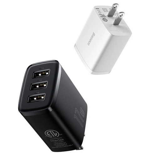 Củ sạc 3 cổng sạc Baseus chống cháy nổ - Cục 3 ổ cắm USB 3in1 đa năng cho andoird và ios ... baseusmall