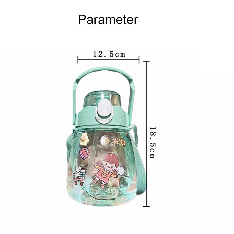 ONLY HOUSE Bình Nước Nhựa Dung Tích Lớn Có Ống Hút Tiện Dụng Cho Học Sinh