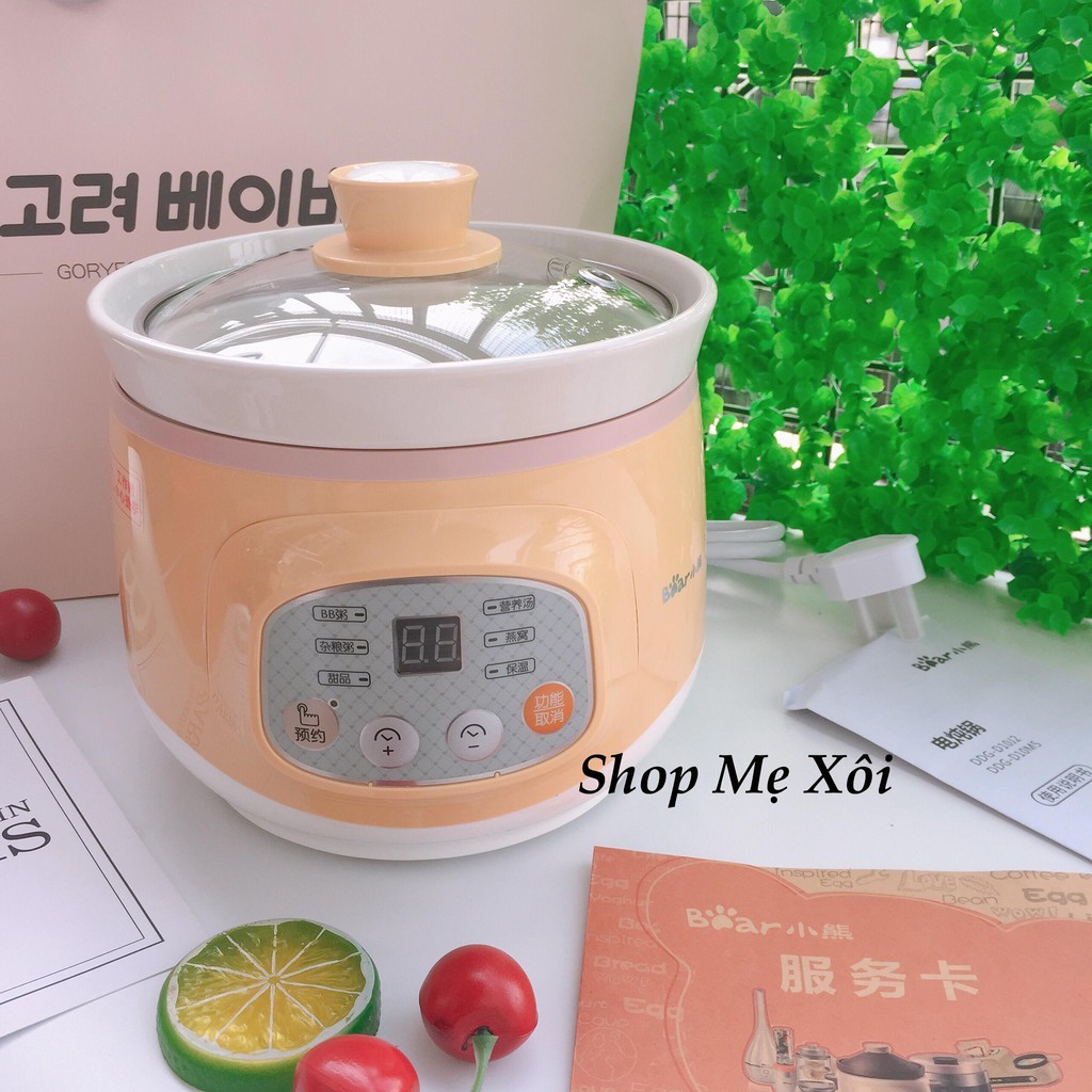 Hàng có sẵn : nồi nấu cháo hẹn giờ cao cấp Bear 1L D10J2