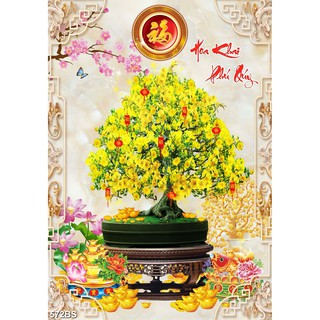 TRANH DÁN TƯỜNG 3D HOA ĐÀO HOA MAI NGÀY TẾT