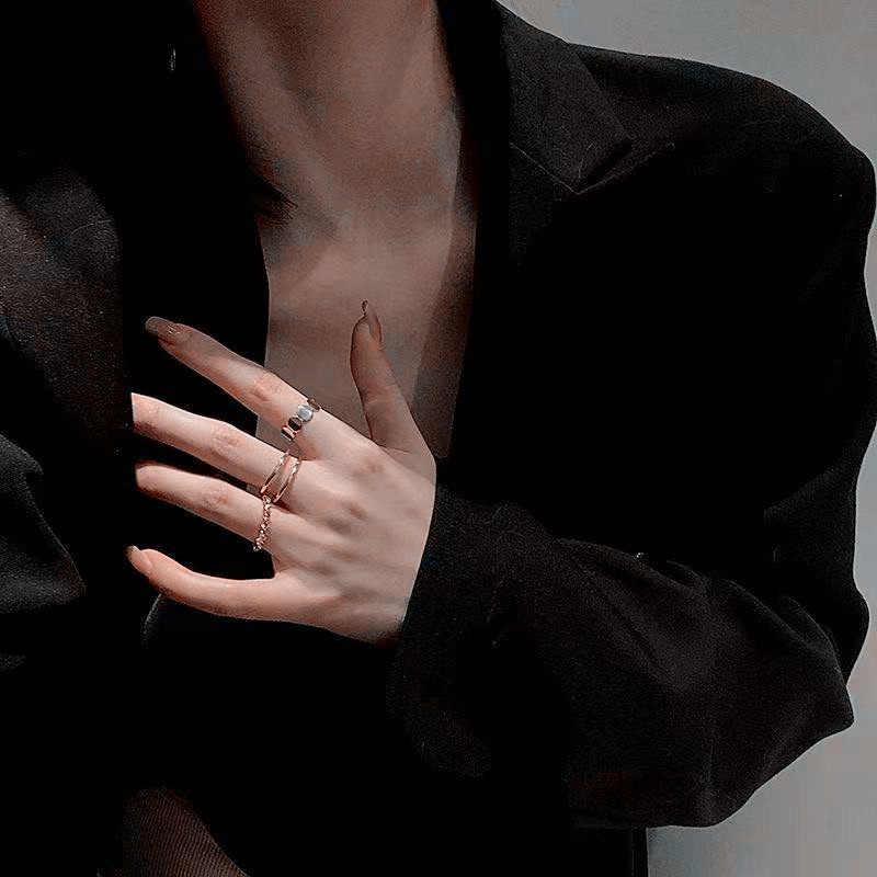 Set 3 Nhẫn Đeo Ngón Tay Phong Cách Hàn Quốc Thời Trang Cho Nữ