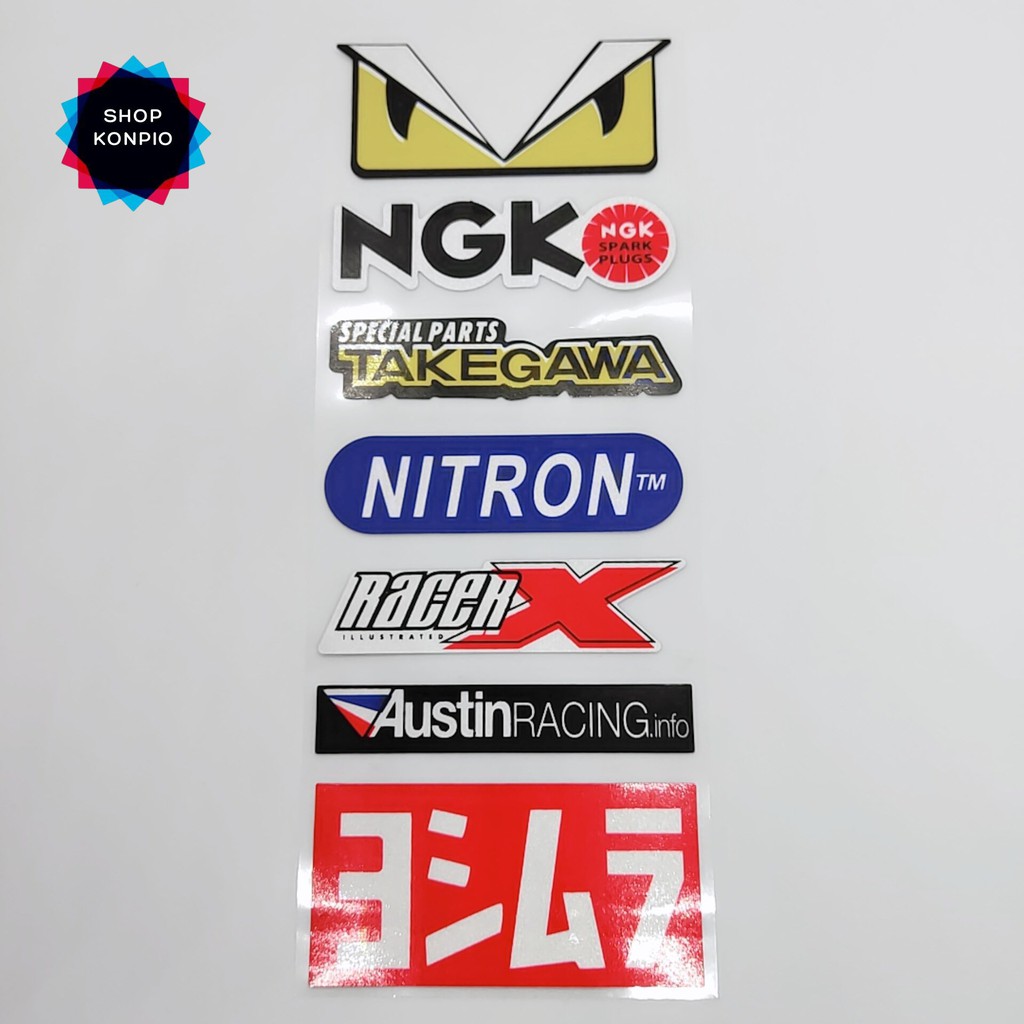 Bộ Tem Sticker Phản Quang NGK Nitron Cao Cấp Dán Xe Máy, Ô Tô, Mũ Bảo Hiểm, Chống Thấm Nước, Chống Bay Màu