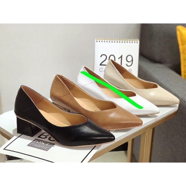 (S125) Giầy nữ công sở gót vuông 4 phân ( mã 222)