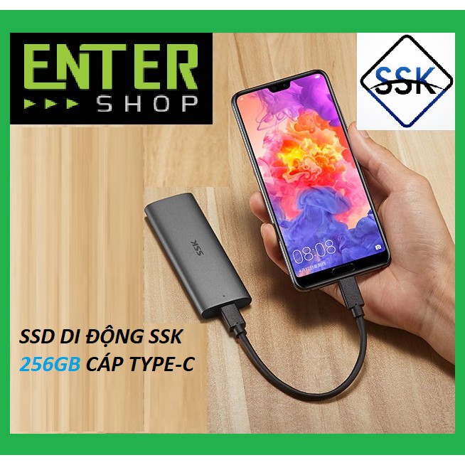 Ổ CỨNG SSD DI ĐỘNG SSK 256GB TYPE-C 3.0 | BigBuy360 - bigbuy360.vn