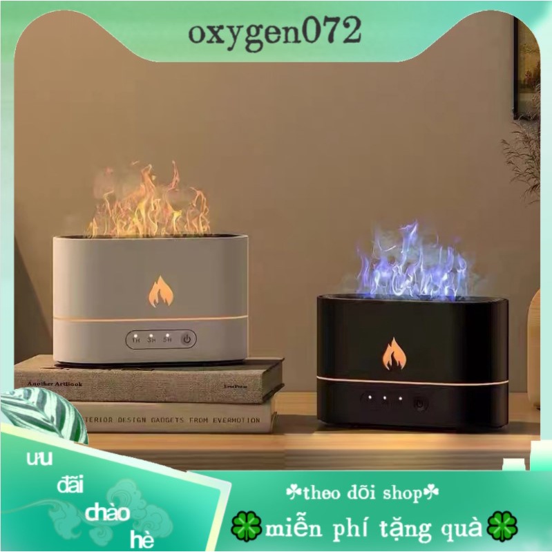 ♥ Oxygen072  Máy Xông Tinh Dầu Máy khuếch tán tinh dầu Flame Aroma Diffuser Home USB Ultrasonic Atomizing Tạo ẩm