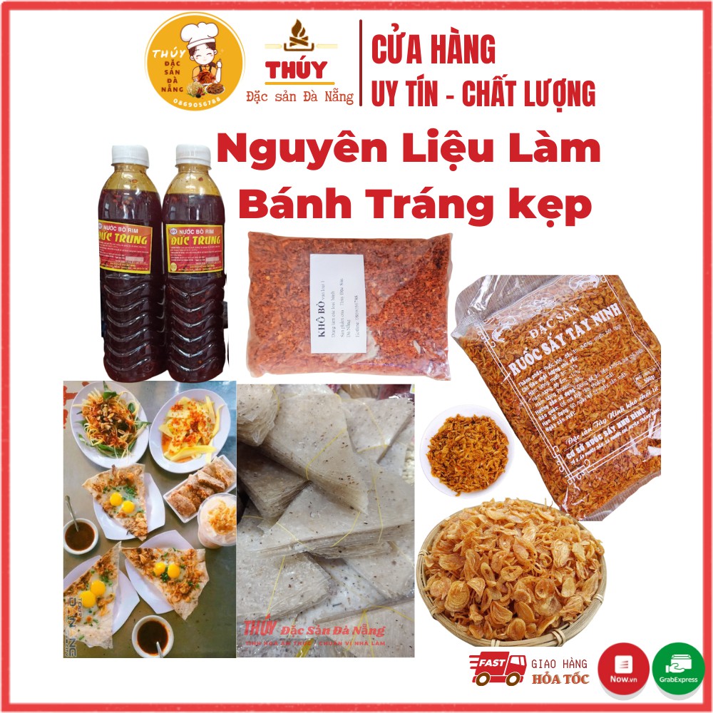 Nguyên liệu làm báng tráng kẹp Đà nẵng đầy đủ chuẩn vị