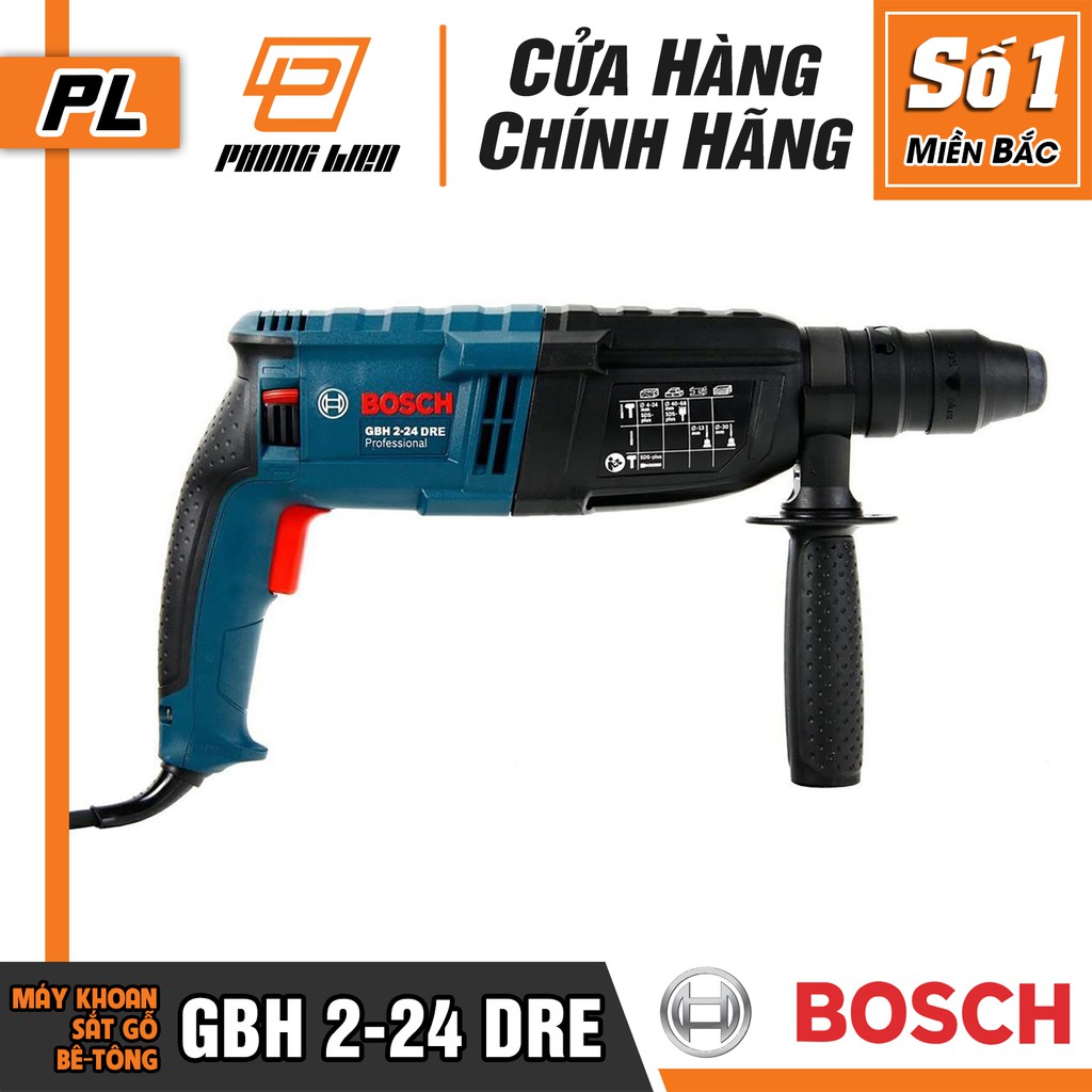 [Chính Hãng] Máy Khoan Búa Bosch GBH 2-24 DRE (24MM-790W) - Chuyên Khoan Bê Tông, Có Đục