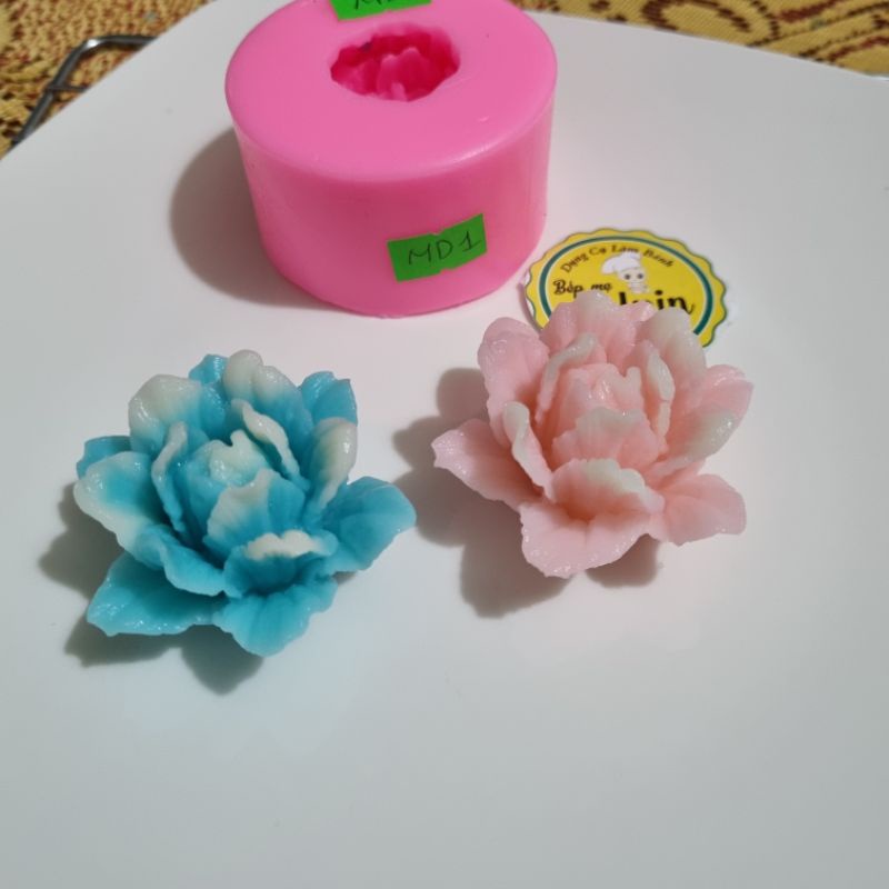 Khuôn Hoa hồng hoa mẫu đơn thái khuôn silicon 4d làm rau câu xôi đậu socola hoa sáp nến