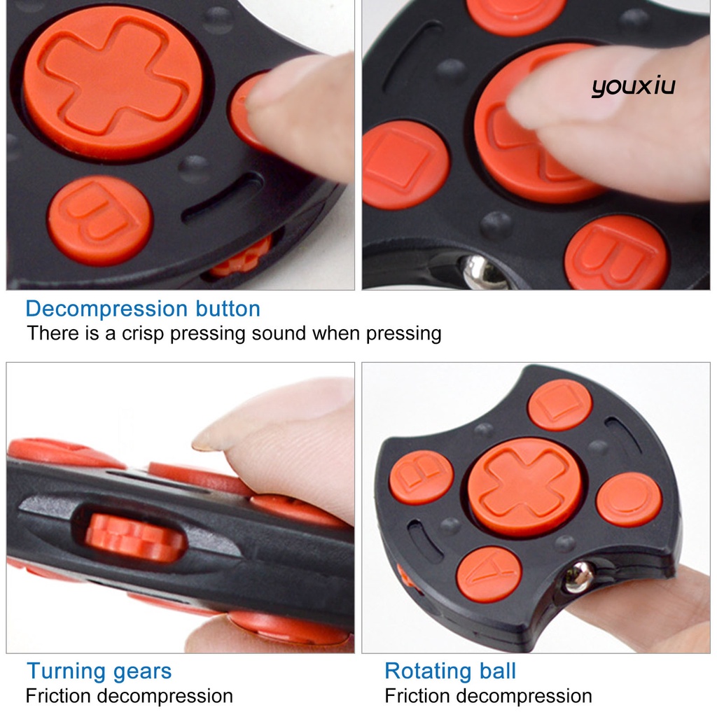 YX-T Button Hand Spinner Stress-relieving Multifunctional Smooth Edge Finger Fidget Rotating Hand Spinner for Kids