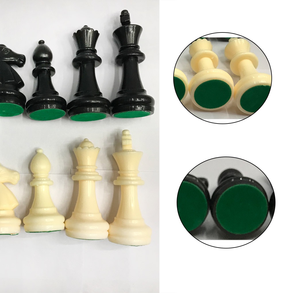 [Mapde] 32 Chess Pieces 6 4cm King Chessmen Adults Children Plastic Chess Figures Tournament Game Toy