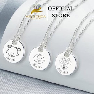 Vòng cổ bạc cho bé, dây chuyền bạc khắc tên bé trai, bé gái theo yêu cầu Minh Thoa Silver
