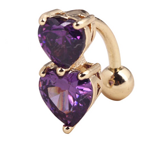 Một chiếc khuyên rốn đính đá hình trái tim thời trang cho nữ