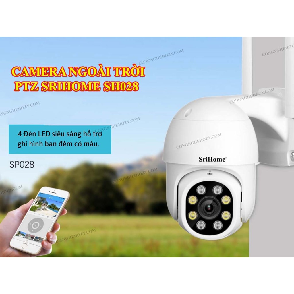 Camera Srihome SP028 Wifi Không Dây Ngoài Trời