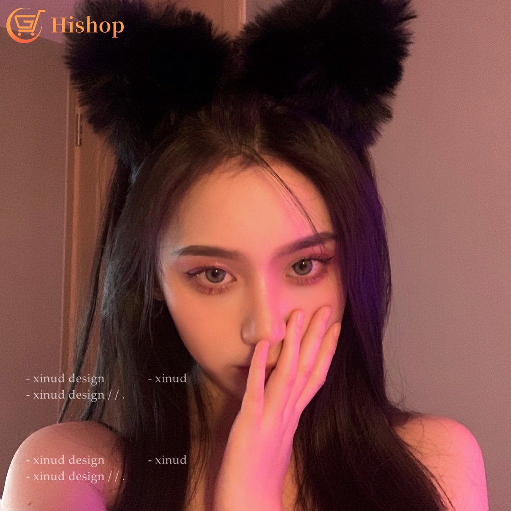 Băng đô cài tóc hình tai mèo dễ thương phong cách Hàn Quốc cho nữ