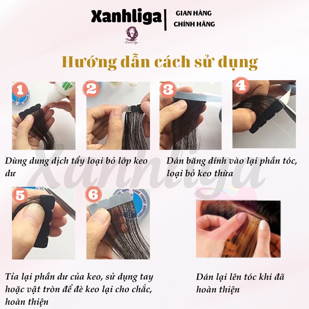 Băng Keo Dán Tóc Giả Nối Dài Màu Xanh Dương Chống Thấm Nước- Xanhliga
