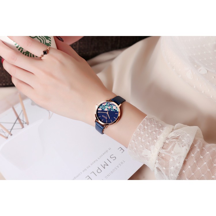 Đồng hồ Nữ JA-1089 JULIUS Hàn Quốc dây da (nhiều màu)