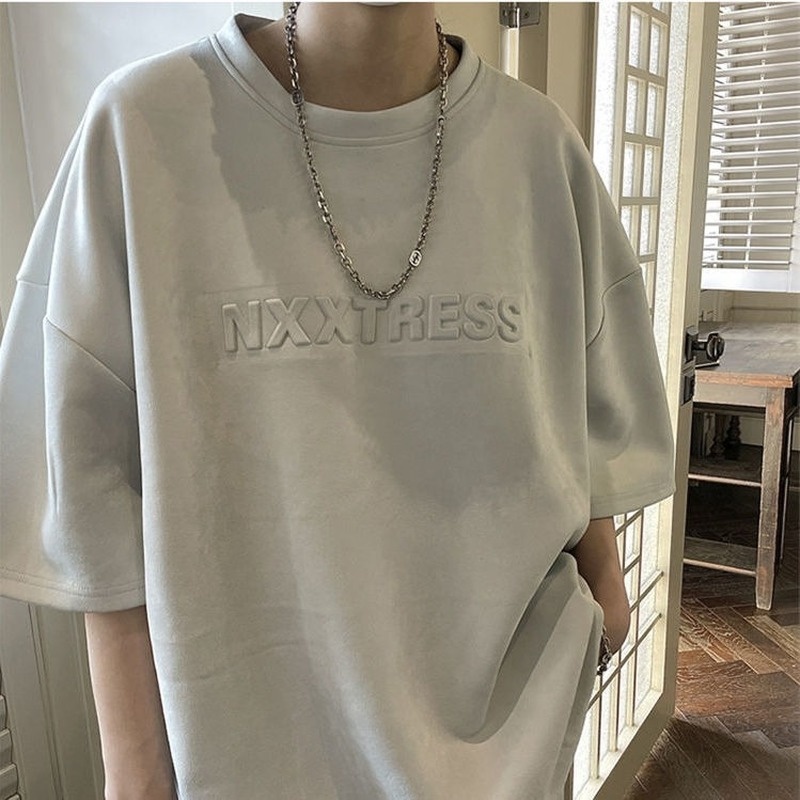 Áo Thun Tay Ngắn Dáng Rộng Plus Size Cho Nam