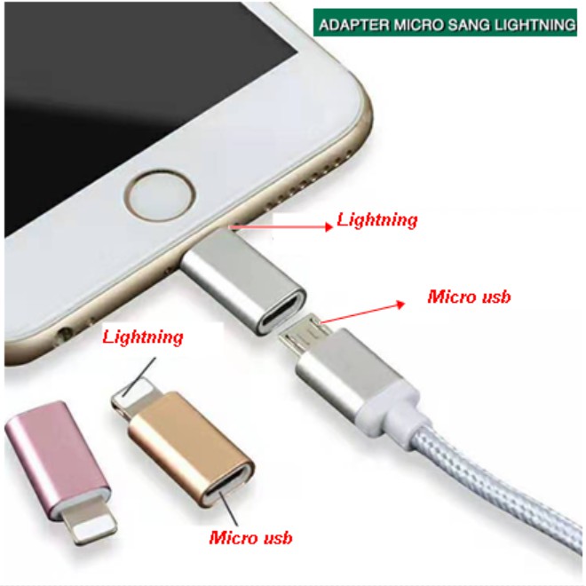 Đầu Chuyển Đổi Micro usb sang Iphone 5/6/7/8