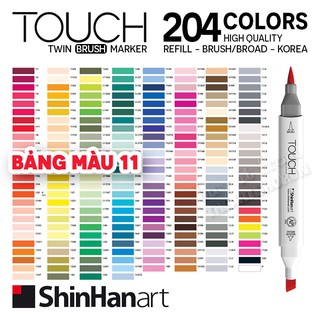 [THEARTSHOP] (P11 - Tông Fluorescent) Bút marker TOUCH TWIN & BRUSH - SHINHAN ART (Bán lẻ)