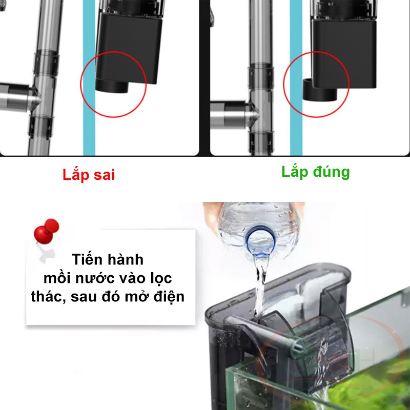 Lọc thác Jeneca XP 03, 05, 09, 11 mini có lọc váng treo bể cá tép thủy sinh