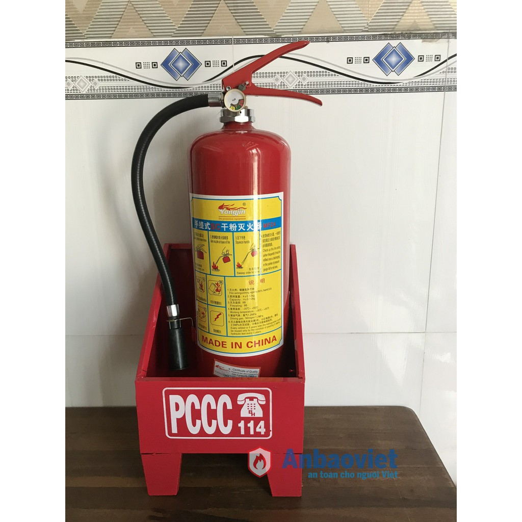 Kệ đơn đựng 01 bình chữa cháy, khay đặt bình chữa cháy bằng sắt