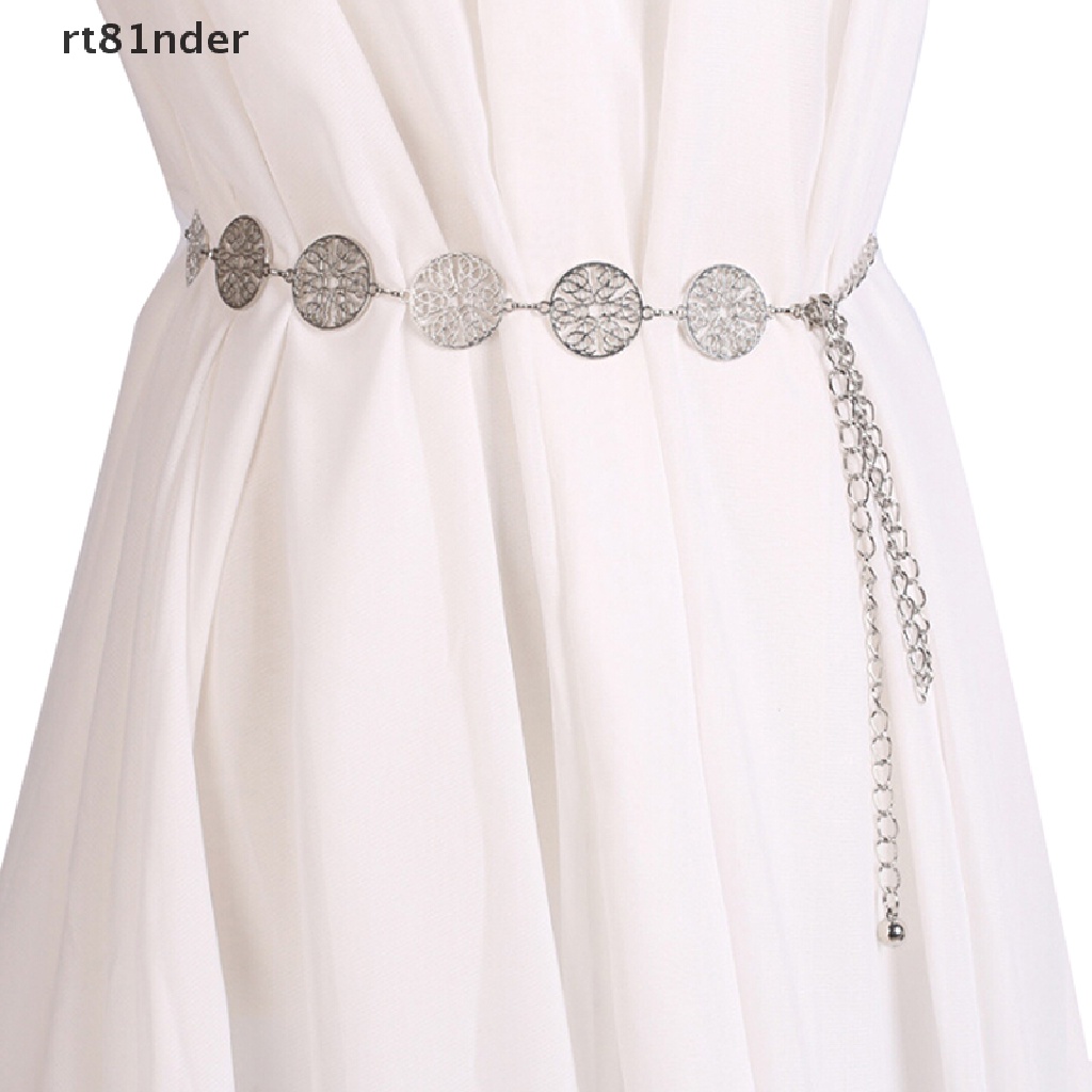 Thắt Lưng Dây Xích Bằng Kim Loại Màu Vàng / Bạc Thời Trang