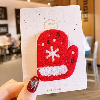 【RYT】Set 2 kẹp tóc len giáng sinh noel cho bé