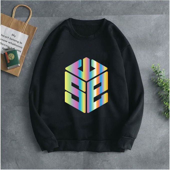 Áo Sweeter Nỉ Trơn Dài Tay Hình Khối Lập Phương Phản Quang | BigBuy360 - bigbuy360.vn