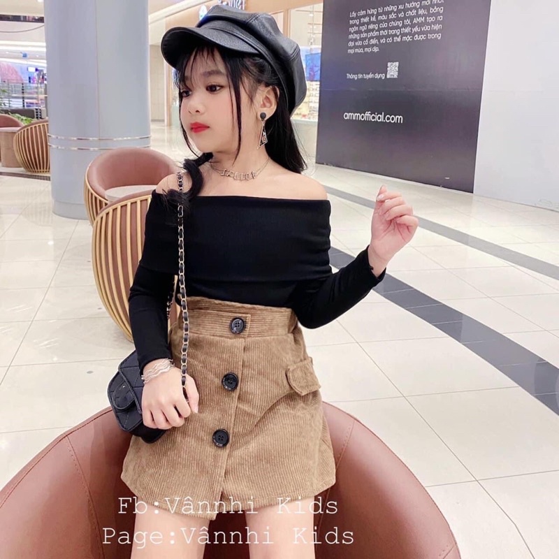 Set váy hở vai bé gái