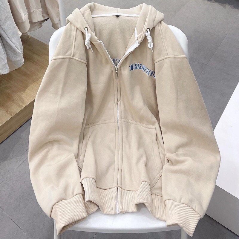 [ẢNH THẬT] Áo Khoác Thisisneverthat Chữ Thêu Màu Rêu Unisex Nam Nữ Form Rộng Vải Mềm Mịn Phong Cách Ulzzang - zozounisex